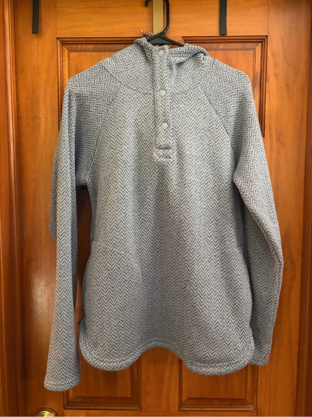 Columbia Darling Days II Hoodie Womens Large Gray Herringbone Fleece Pullover
